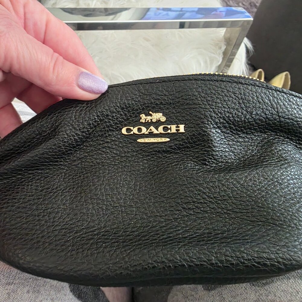 Never Worn Black Leather Coach Fanny Pack